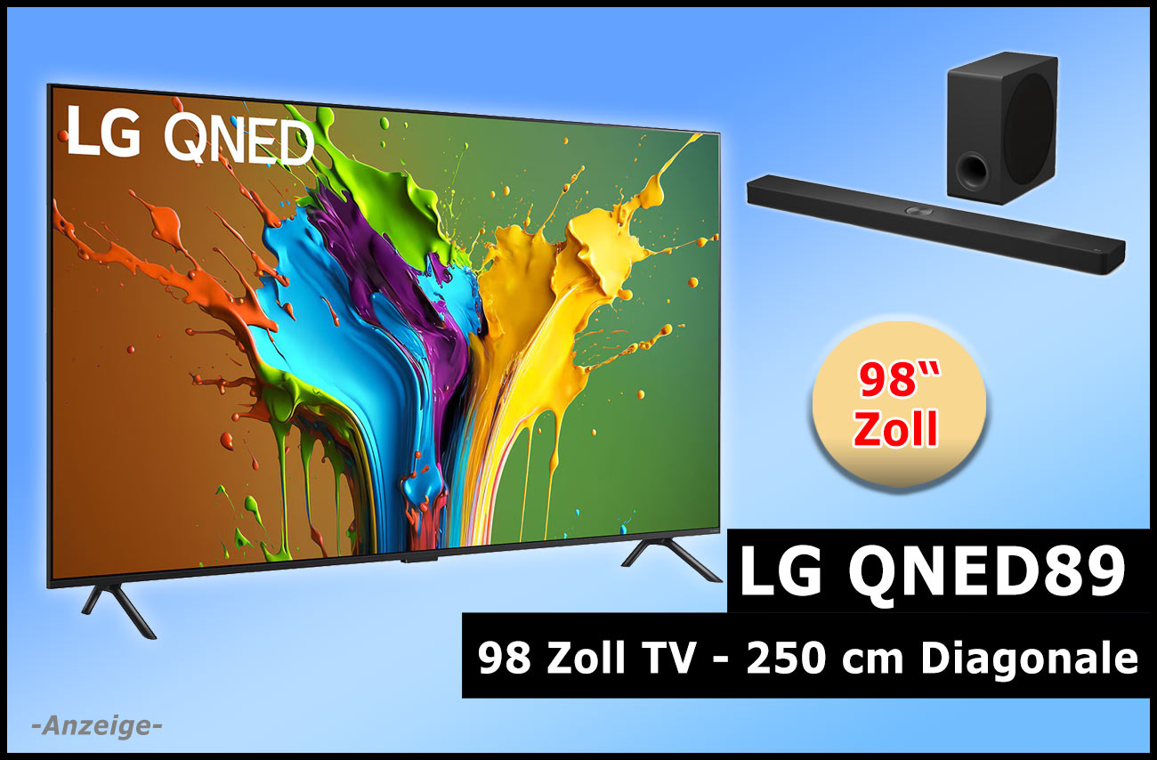 LG Angebot Aufmacher QNED89 98 Zoll Bundle 2025